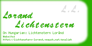 lorand lichtenstern business card